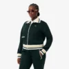Stripet sweatshirt med glidelås for kvinner