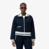 Stripet sweatshirt med glidelås for kvinner