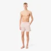 Stripete badetrunks i mellomlengde med struktur for menn