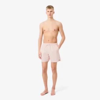 Stripete badetrunks i mellomlengde med struktur for menn