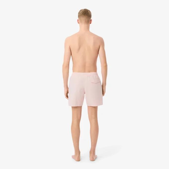 Stripete badetrunks i mellomlengde med struktur for menn