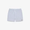 Stripete badetrunks i mellomlengde med struktur for menn