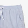 Stripete badetrunks i mellomlengde med struktur for menn