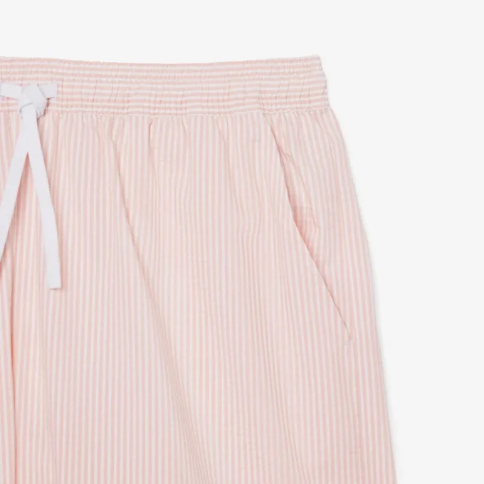 Stripete badetrunks i mellomlengde med struktur for menn