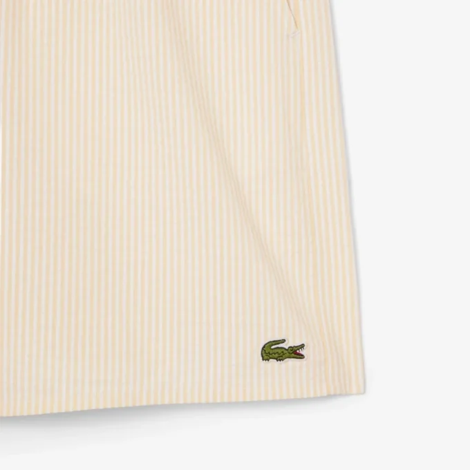 Stripete badetrunks i mellomlengde med struktur for menn