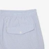 Stripete badetrunks i mellomlengde med struktur for menn