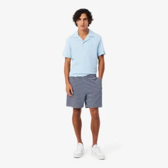 Stripete bomullsshorts med normal passform