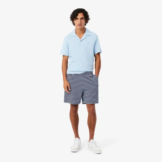 Stripete bomullsshorts med normal passform