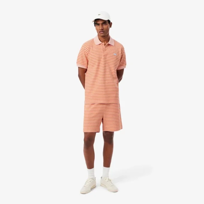 Stripete bomullsshorts med normal passform