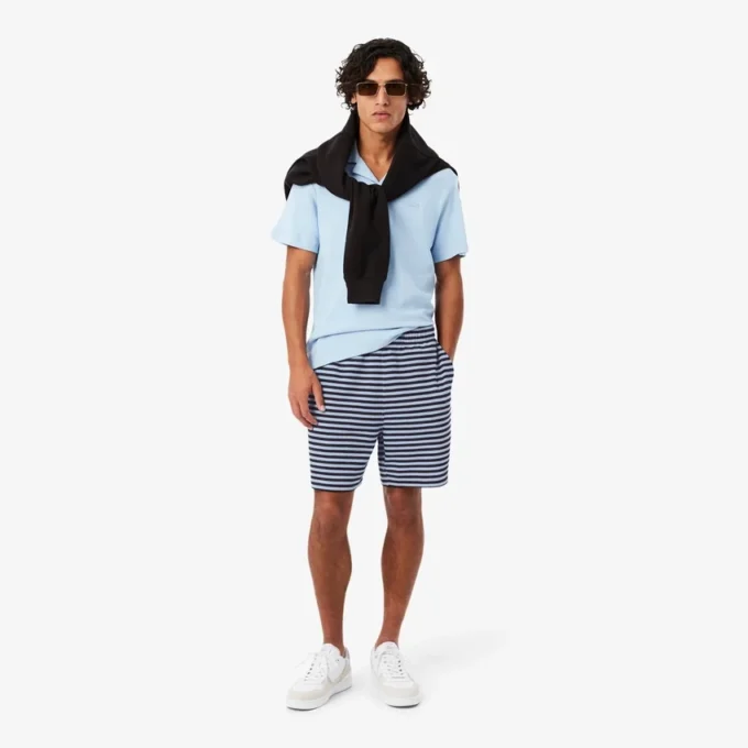 Stripete bomullsshorts med normal passform
