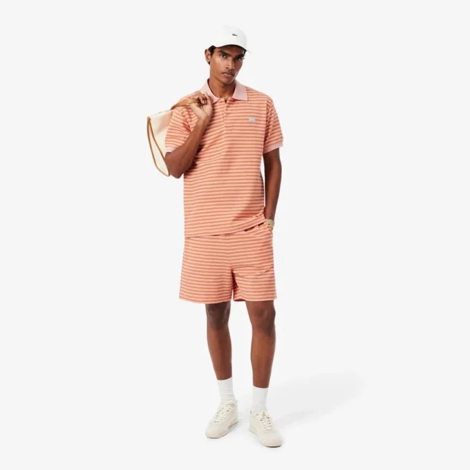 Stripete bomullsshorts med normal passform