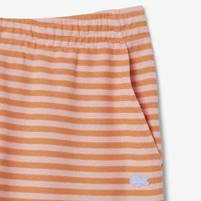 Stripete bomullsshorts med normal passform