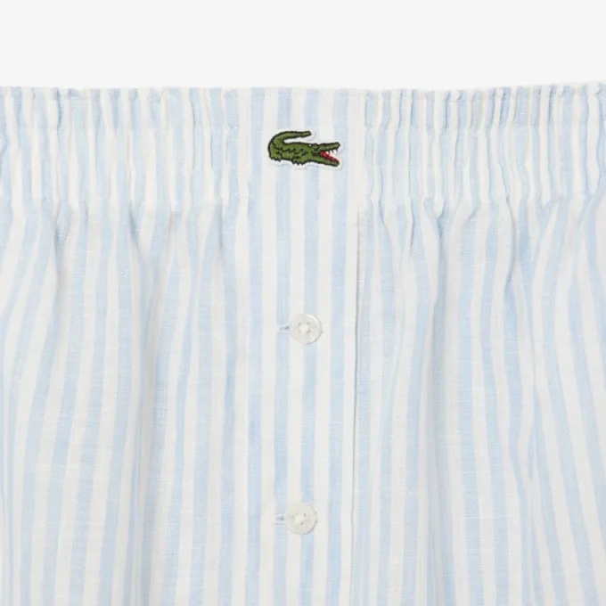 Stripete lin-shorts med avslappet passform for kvinner