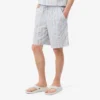 Stripete shorts i bomullspoplin