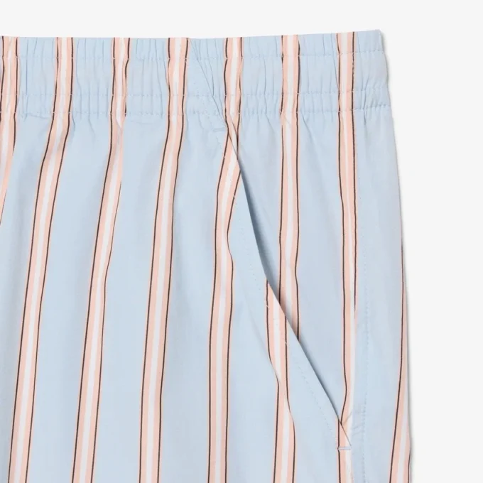 Stripete shorts i bomullspoplin