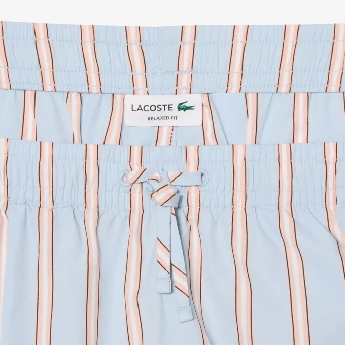 Stripete shorts i bomullspoplin