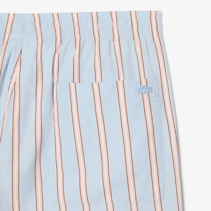 Stripete shorts i bomullspoplin