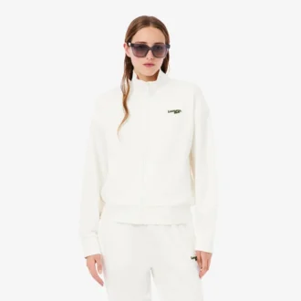 Sweatshirt med glidelås og logo i avslappet passform