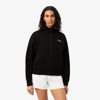 Sweatshirt med glidelås og logo i avslappet passform