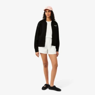 Sweatshirt med glidelås og logo i avslappet passform