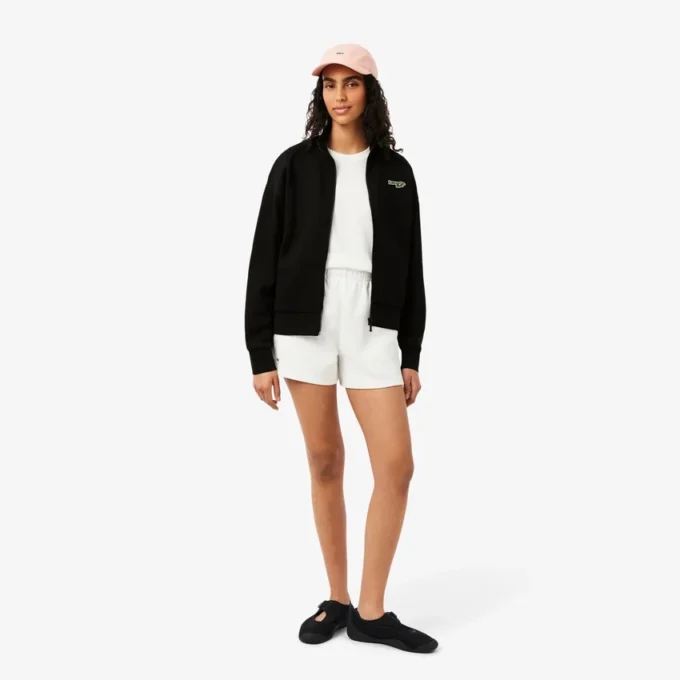 Sweatshirt med glidelås og logo i avslappet passform