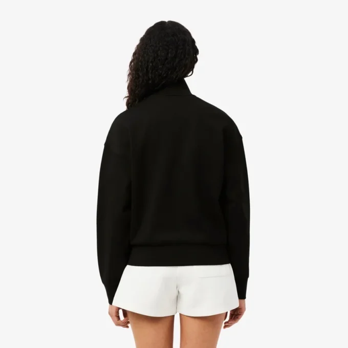 Sweatshirt med glidelås og logo i avslappet passform