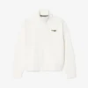 Sweatshirt med glidelås og logo i avslappet passform
