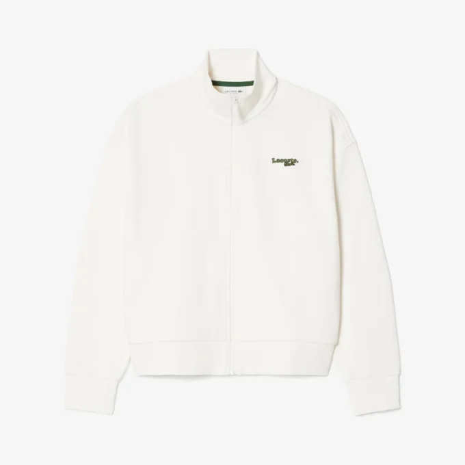Sweatshirt med glidelås og logo i avslappet passform