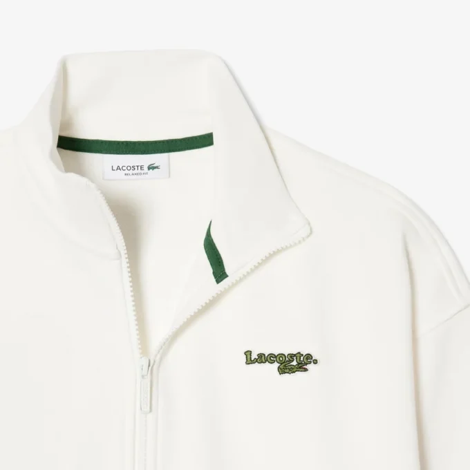 Sweatshirt med glidelås og logo i avslappet passform