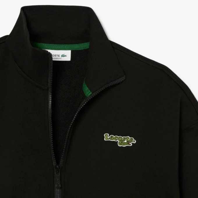Sweatshirt med glidelås og logo i avslappet passform
