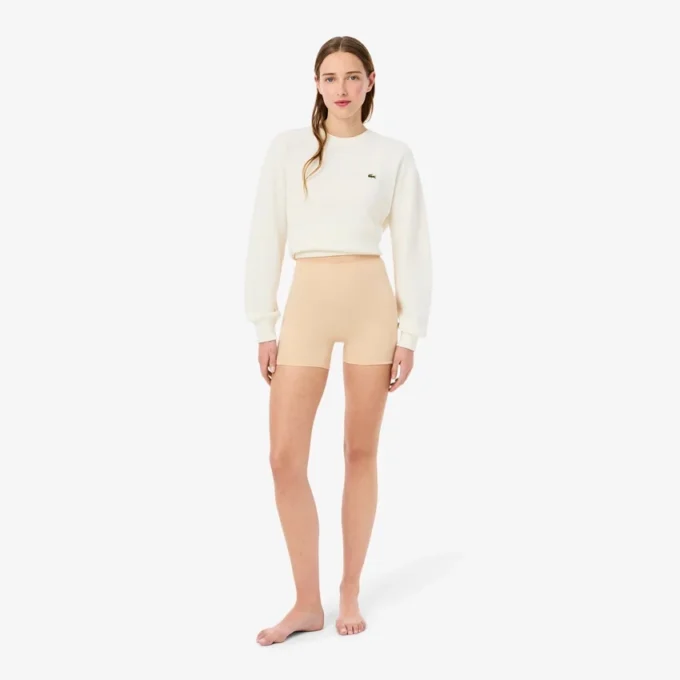 Sykkelshorts i mikrofiber med høy midje