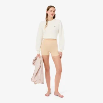 Sykkelshorts i mikrofiber med høy midje