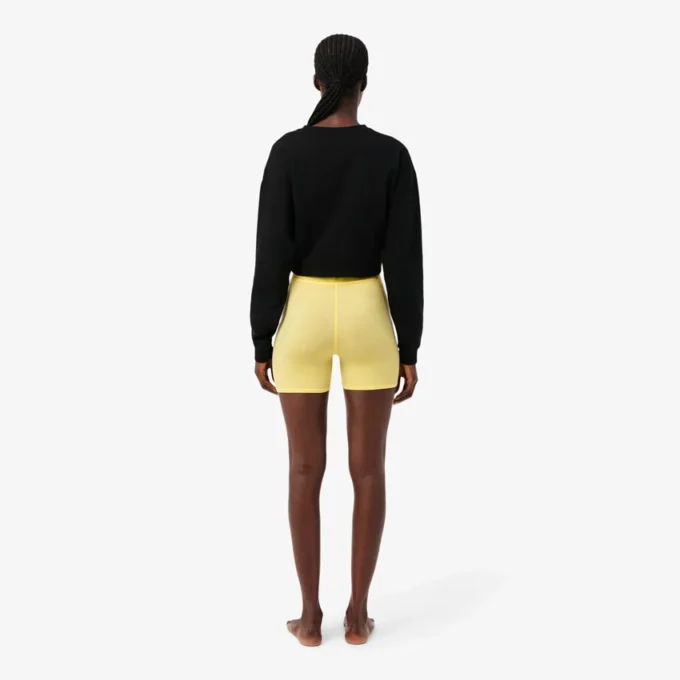 Sykkelshorts i mikrofiber med høy midje
