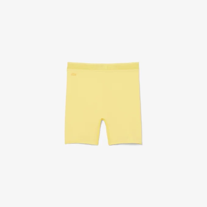 Sykkelshorts i mikrofiber med høy midje