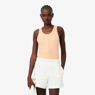 Tank-top i ribbet bomull med slim fit