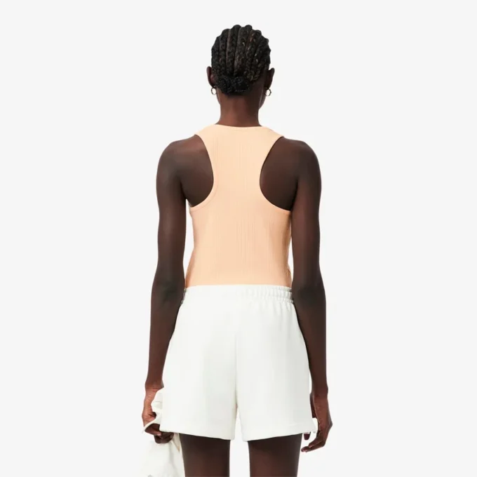 Tank-top i ribbet bomull med slim fit