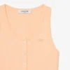 Tank-top i ribbet bomull med slim fit