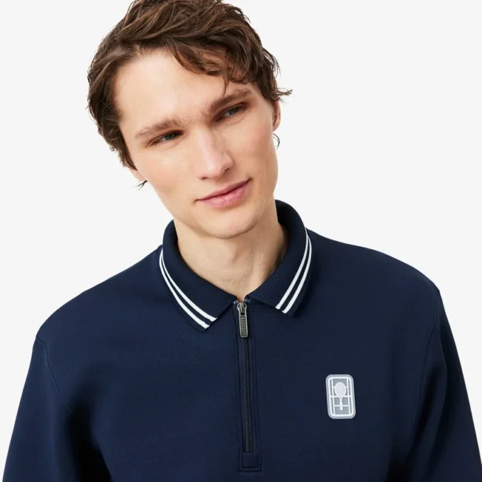 Tennis Heritage Polo-krage-Sweatshirt med glidelås