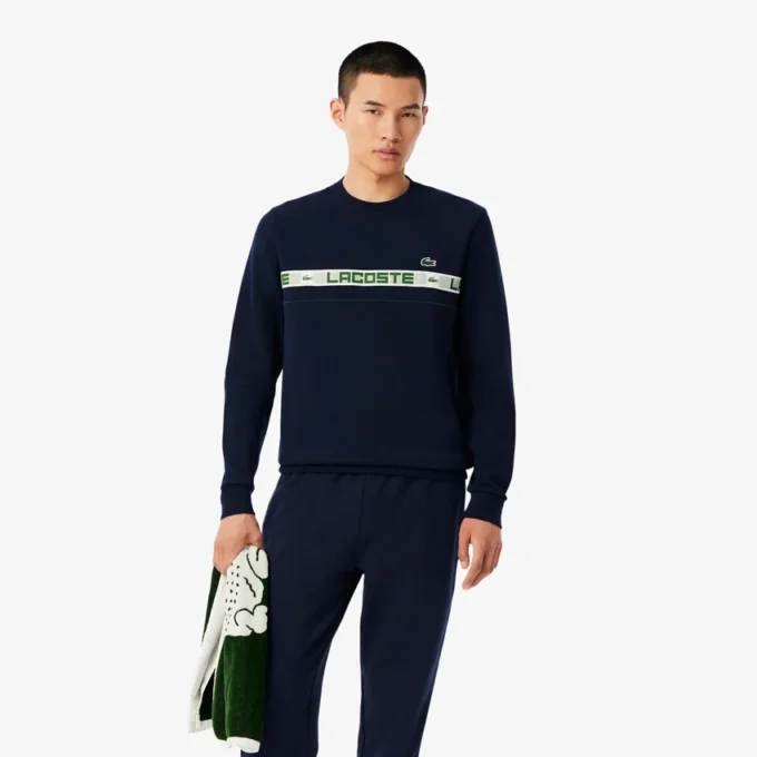 Tennis-Sweatshirt med striper for menn
