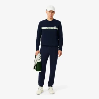 Tennis-Sweatshirt med striper for menn