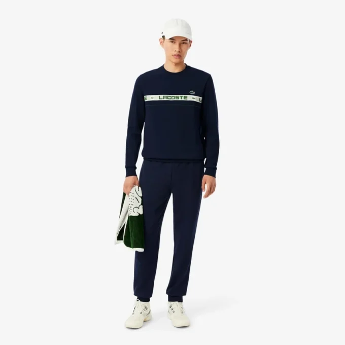 Tennis-Sweatshirt med striper for menn