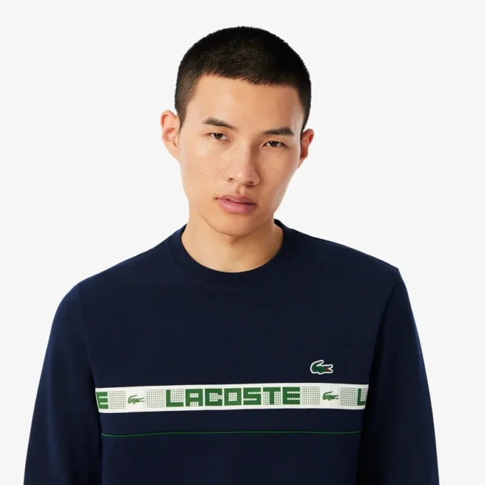 Tennis-Sweatshirt med striper for menn