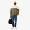 Tennissweatshirt med glidelås og fargeblokker for menn