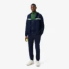 Tennissweatshirt med glidelås og fargeblokker for menn