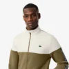 Tennissweatshirt med glidelås og fargeblokker for menn