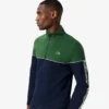Tennissweatshirt med glidelås og fargeblokker for menn