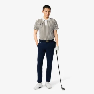 Termoregulerende stripet golfpolo for menn