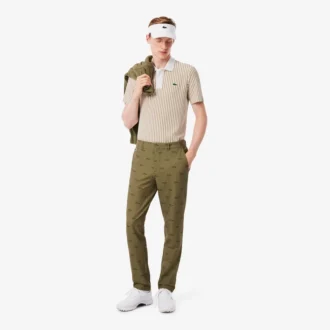 Termoregulerende stripet golfpolo for menn
