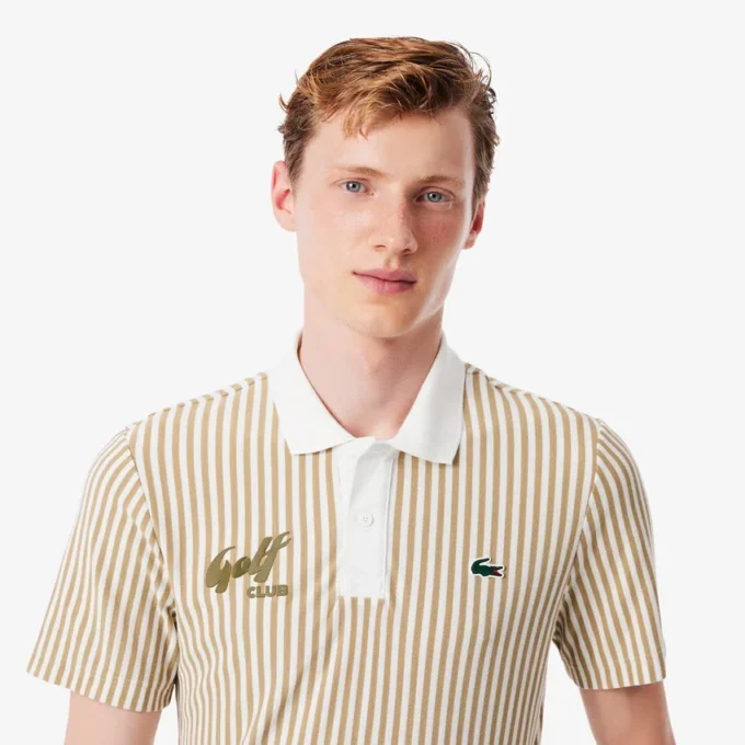 Termoregulerende stripet golfpolo for menn