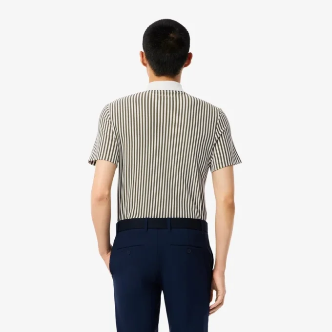 Termoregulerende stripet golfpolo for menn
